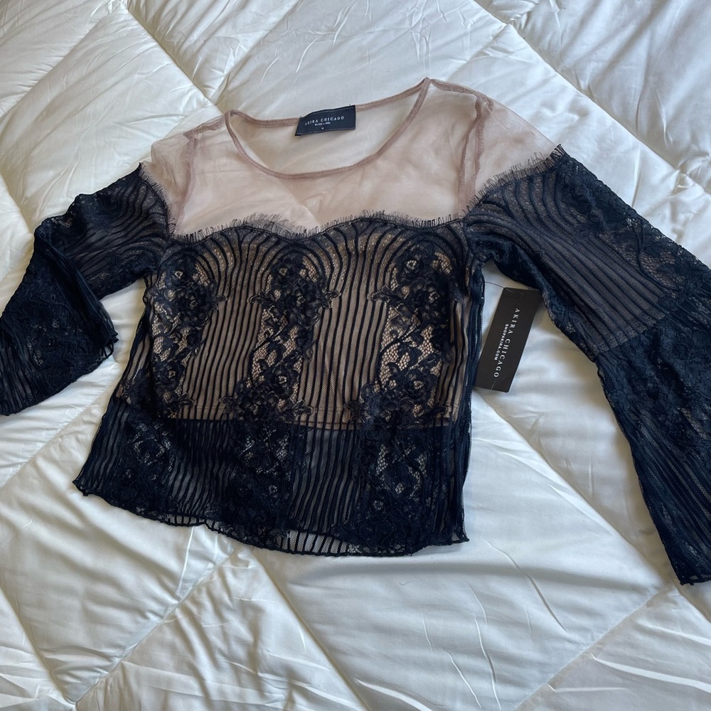 AKIRA ‘lost without you’ mesh skin tone top